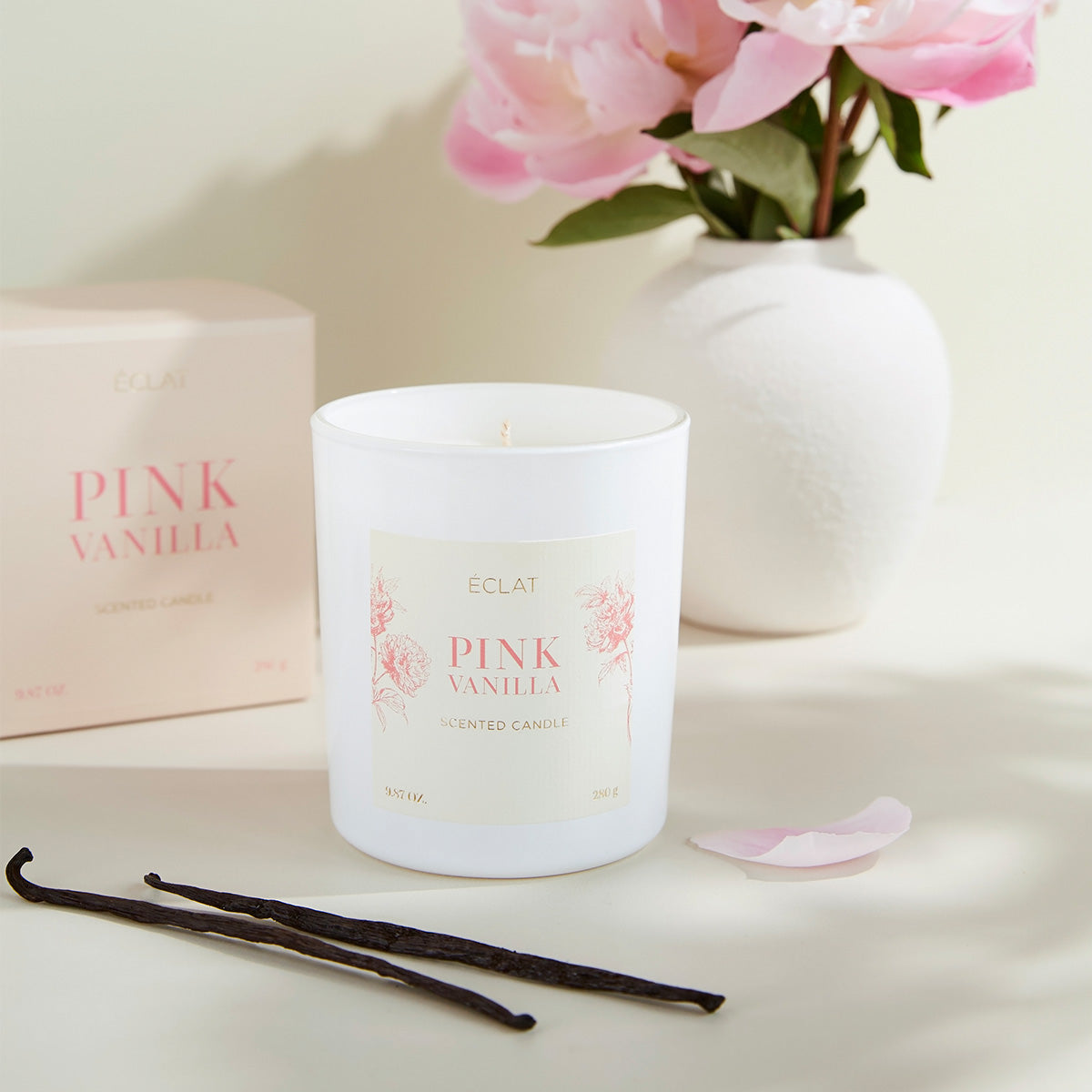ÉCLAT Pink Vanilla Sojowa Świeca Zapachowa
