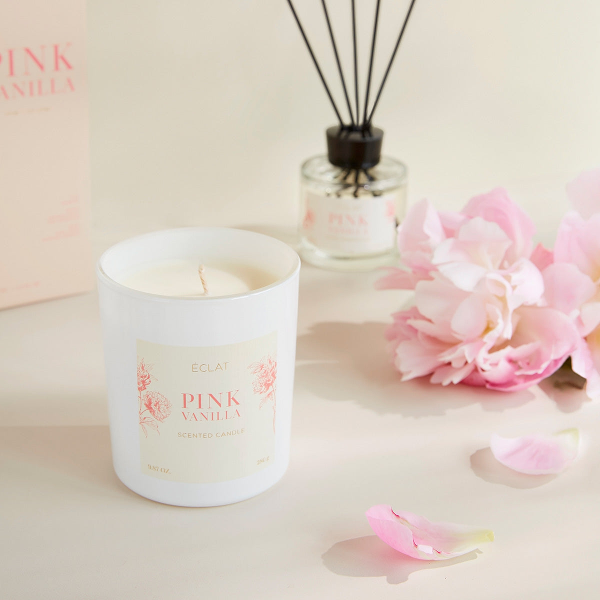 ÉCLAT Pink Vanilla Sojowa Świeca Zapachowa